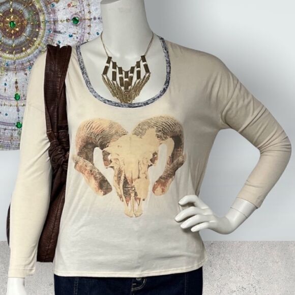 ABS Ram Skull Long Sleeve Shirt - Picture 1 of 5